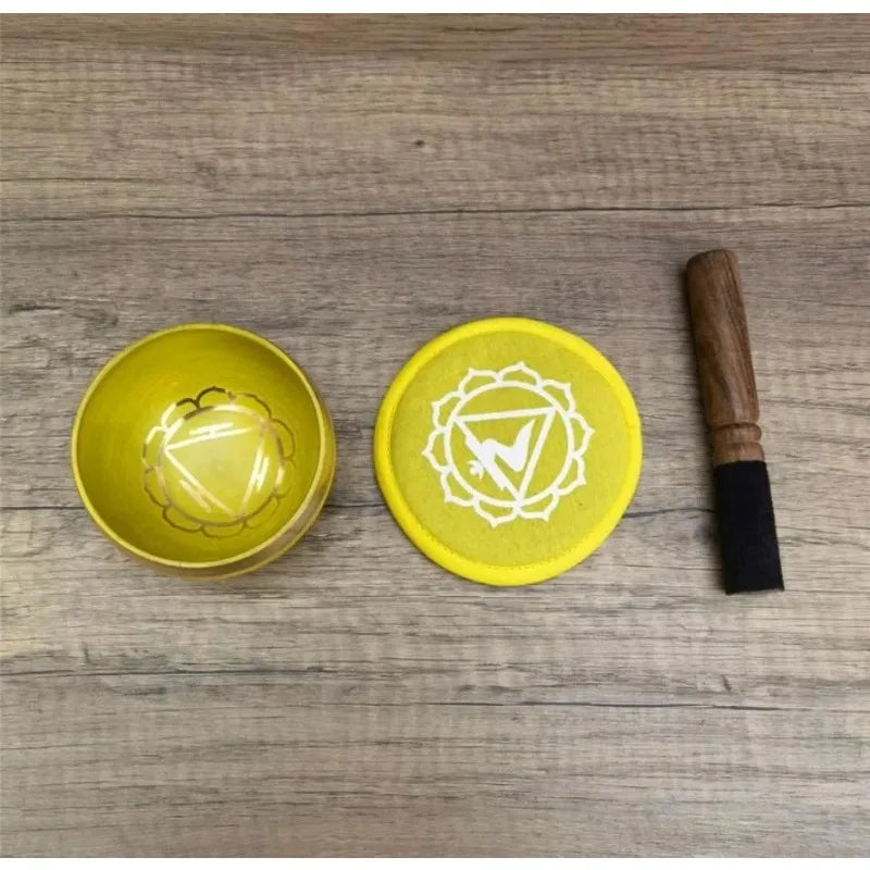 Buddhist Sound Bowls Therapy Meditation Mindfulness Yoga Ornaments Colorful Nepal Tibetan Singing Bowl Chakras Handmade Copper