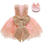 New Years Wedding Princess Dress For Girls Kid Vestidos Birthday One Year Dress Party Baptism Bow Clothes Christmas Costume 0-2Y