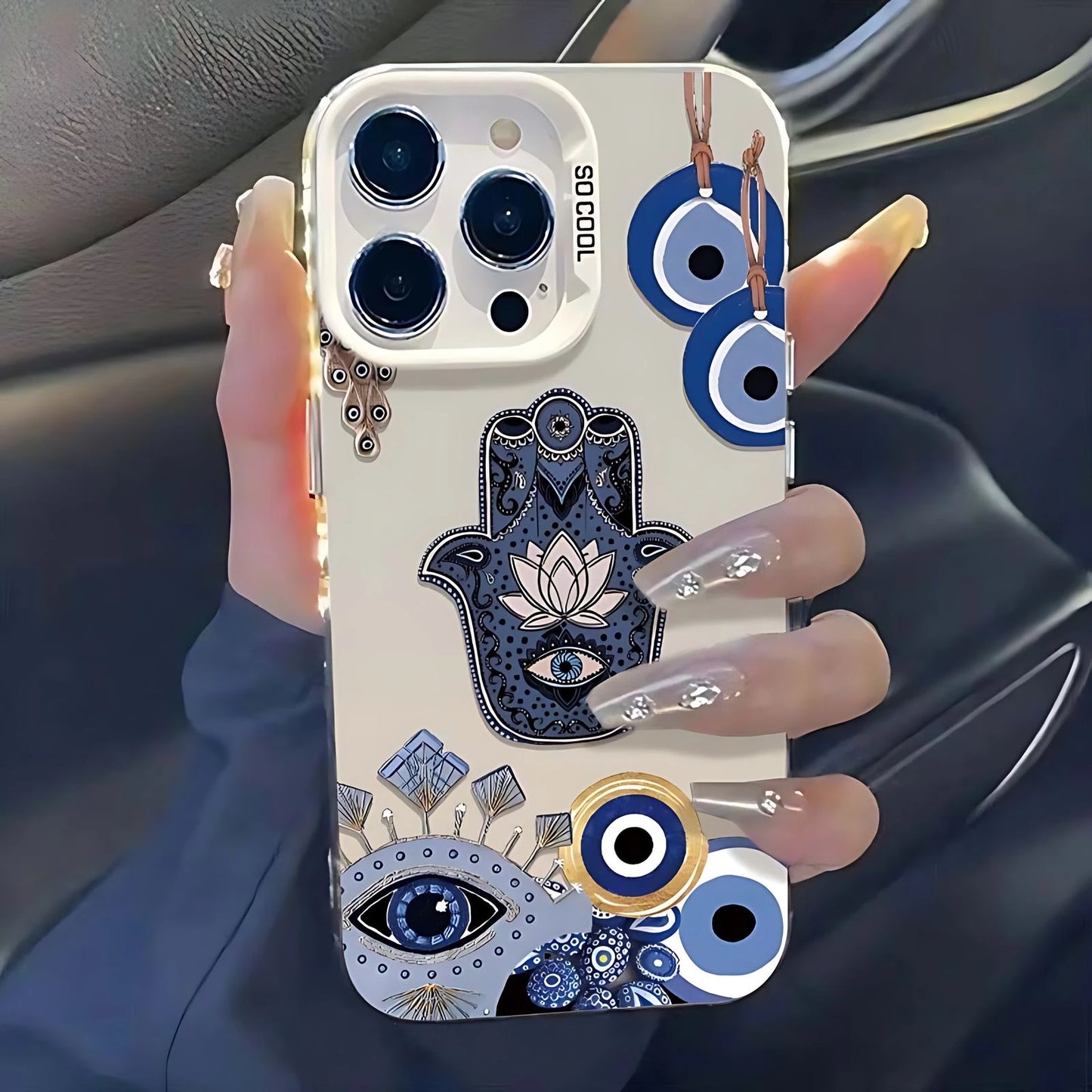 Lucky Turkish Blue Evil Eye Phone Case For iPhone 16 15 14 13 12 11 mini Pro Max X XR XSMAX 8 7 Plus Anti Fall Matte Back Cover