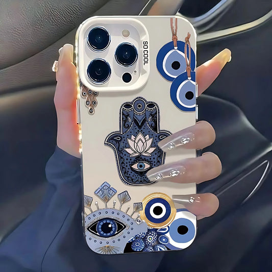 Lucky Turkish Blue Evil Eye Phone Case For iPhone 16 15 14 13 12 11 mini Pro Max X XR XSMAX 8 7 Plus Anti Fall Matte Back Cover