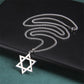 EUEAVAN Star of David Pendant Necklace Women Men Stainless Steel Gold Silver Black Color Classic Six-pointed Star Jewish Jewelry
