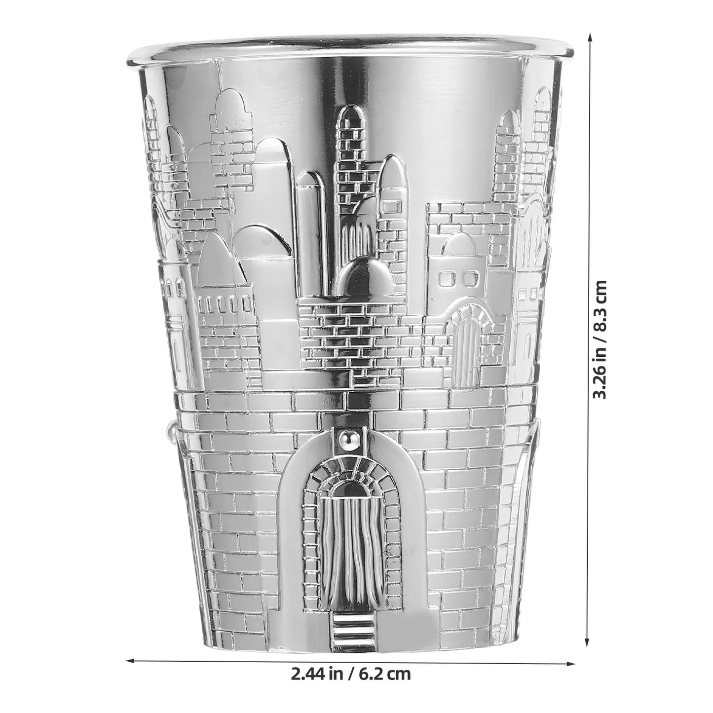 1 set 1 Set Wine Tray Set Shabbat Kiddush Cup Silver Plated Metal Holiday Gift For Passover Havdalah Decorative Holy Cup
