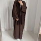 Summer Abaya Dubai Turkey Muslim Batwing Sleeves Islamic Clothing Women Hijabi Outwear Ramadan Eid Kaftan Open Front Kimono