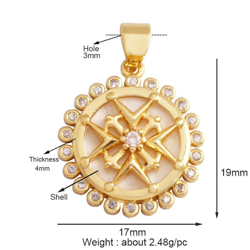 Trendy Shining Moon Star Sun Tellurion Celestial Compass Charm Pendant Gold Colour, Jewelry Necklace Bracelet Making Supply S39