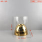 Geometric Metal Glass Menorah Candelabrum Candlestick Gold Semicircle Candle Holders Home Decoration Accessories Centerpieces