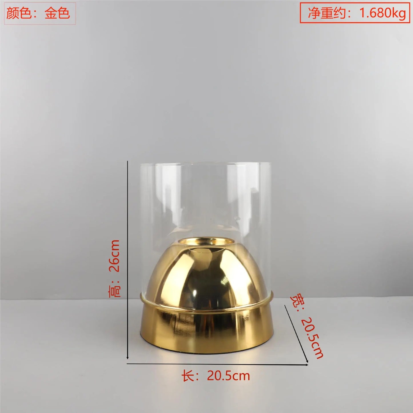 Geometric Metal Glass Menorah Candelabrum Candlestick Gold Semicircle Candle Holders Home Decoration Accessories Centerpieces