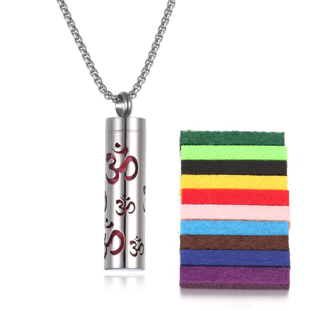 Stainless Steel Aromatherapy Necklace Diffuser Pendant Aroma Diffuser Locket Perfume Essential Oil Diffuser Pendant Necklace