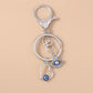 Aihua Lucky Eye Alloy Fatima Hand Keychain Heart Glass Bead Blue Turkish Evil Eye Key Chain Car Keyring for Women Men Jewelry