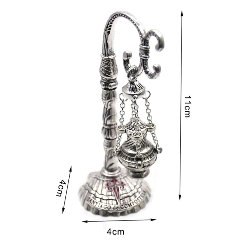 1PC Antique Carved Incense Burner Cross Decoration Church Chapel Ornaments Prayer Religious Home Worship Supplies red or white