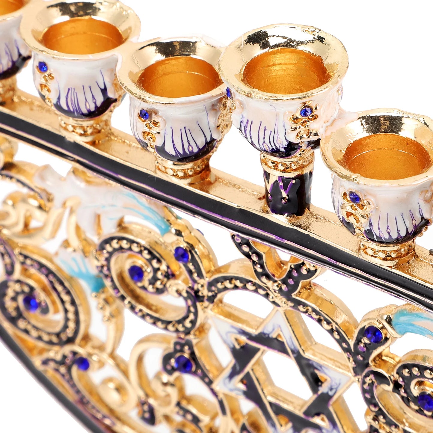 Elegant Metal Holder Decorative Judaica Menorah Hanukkah Stick For Home Party Office Romantic Atmosphere