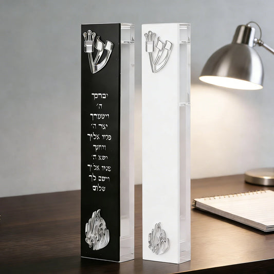 Personalized  Acrylic 3D Cut Jewish Mezuzah with Home Blessing&Name Custom Mezuzah Case Judaica Gift New Home Jewish Gift