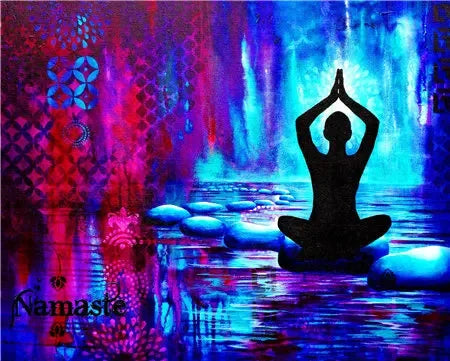 Indian Buddha Statue Meditation Chakra Mandala Print Art Canvas Poster for Living Room Decoration Home Wall Decor Picture