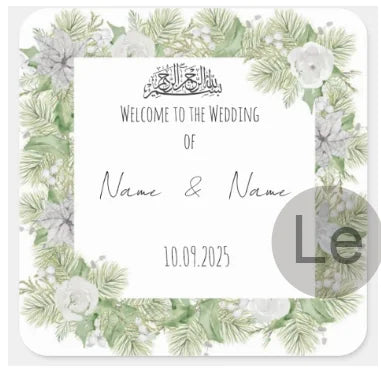Custom Zamzam Water Sticker Islamic Nikah Wedding Favor Muslim Hajj Umrah Party Gift Packaging Label Bridal Shower Adhesive DIY