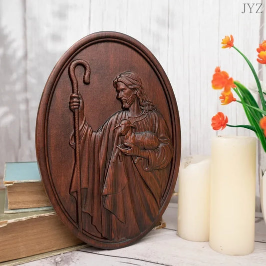 Catholic Religious Jesus Shepherd Wall Decor Mural Icon Figure Holy Statues