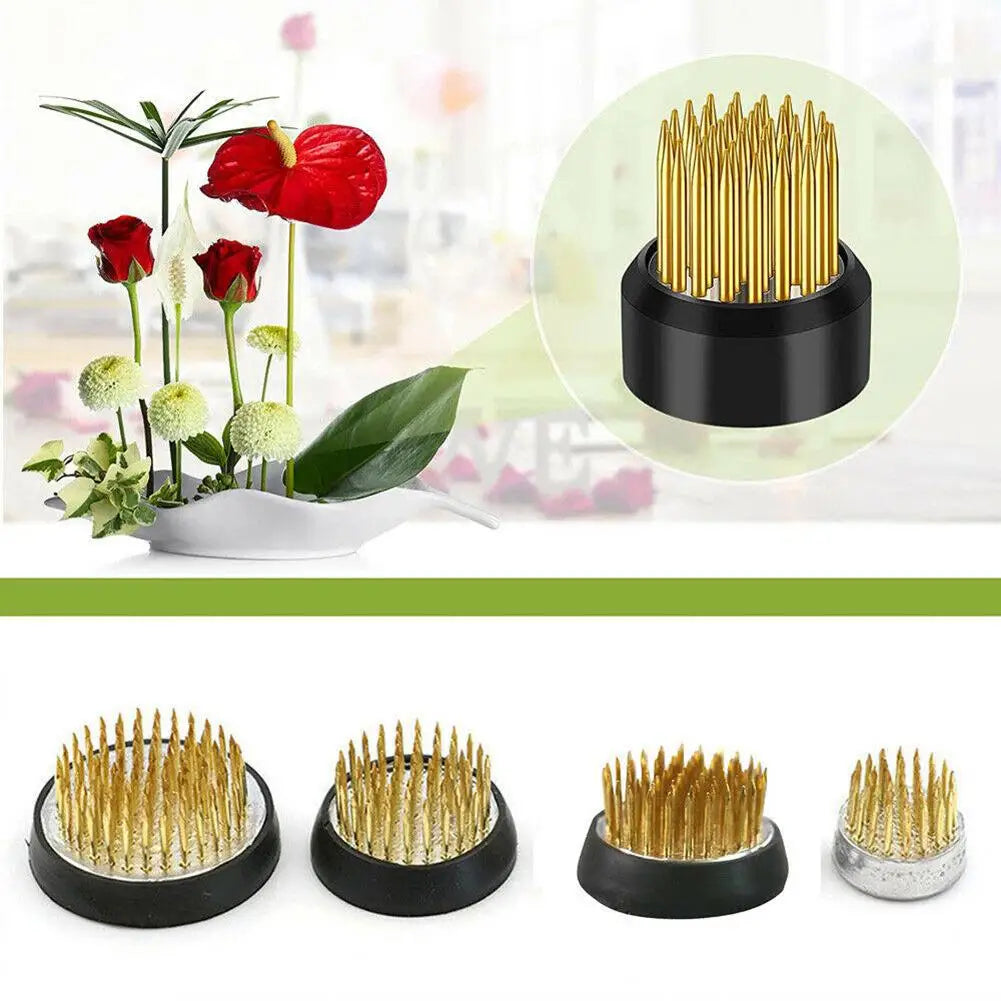 Round Ikebana Flower Frog With Gasket Art Fixed Arranging Tool Small Ikebana Kenzan Pin Frog Arrangements For Your Pot Lid Vase