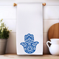 Blue Hamsa Chai Waffle Tea Towel Jewish Kitchen Decor Housewarming Gift Passover Hanukkah Jewish Shabbat Shalom Kitchen Towels