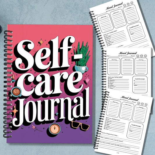 1PC Vibrant Pink Self-Care Emotion Diary For Daily Mental Wellness Tracking, Mood Recording & Self-reflection For Adults Seeking