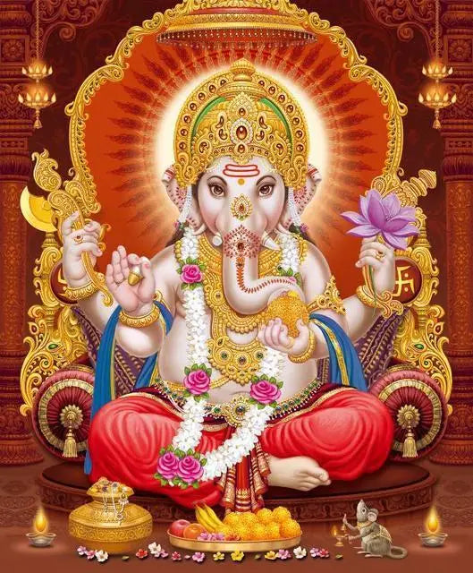 India Hindu God Ganesha Temple Elephant Poster God Series Religion Canvas Painting Print Wall Art Picture Living Room Decor