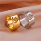 LIKGREAT Buddhism Indian Yoga Om Symbol Rings for Women Stainless Steel Supernatural Religious Talisman Amulet Jewelry Gifts New