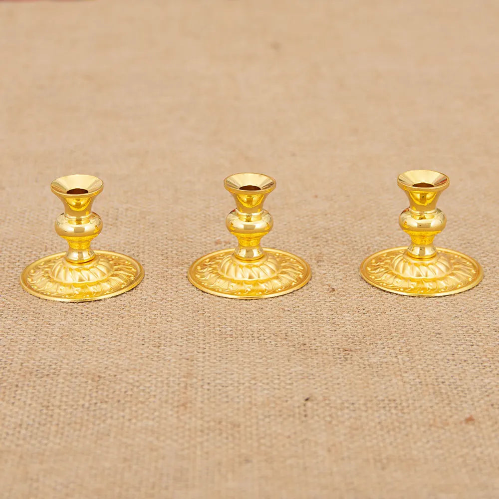 HTISOK Golden Church Candle Holder Home Altar Church Decor Religious Gift Sacred Candle Stand Christian Tabletop Accessory