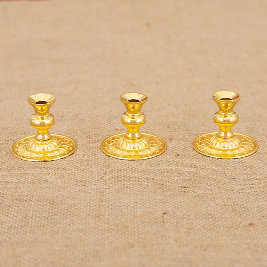 HTISOK Golden Church Candle Holder Home Altar Church Decor Religious Gift Sacred Candle Stand Christian Tabletop Accessory