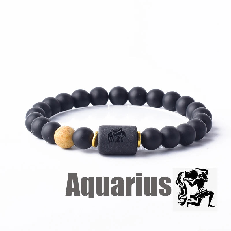 Zodiac Sign Bracelet Homme 12 Constellation Bangles Men Gemini Virgo Leo Libra Bracelet Women Friendship Gift Bracelet on Hand