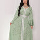 India Turkey Muslim Abaya Dresses Women Elegant Diamond Wedding Evening Party Dress Lace Belted  Abaya Morocco Caftan Robe