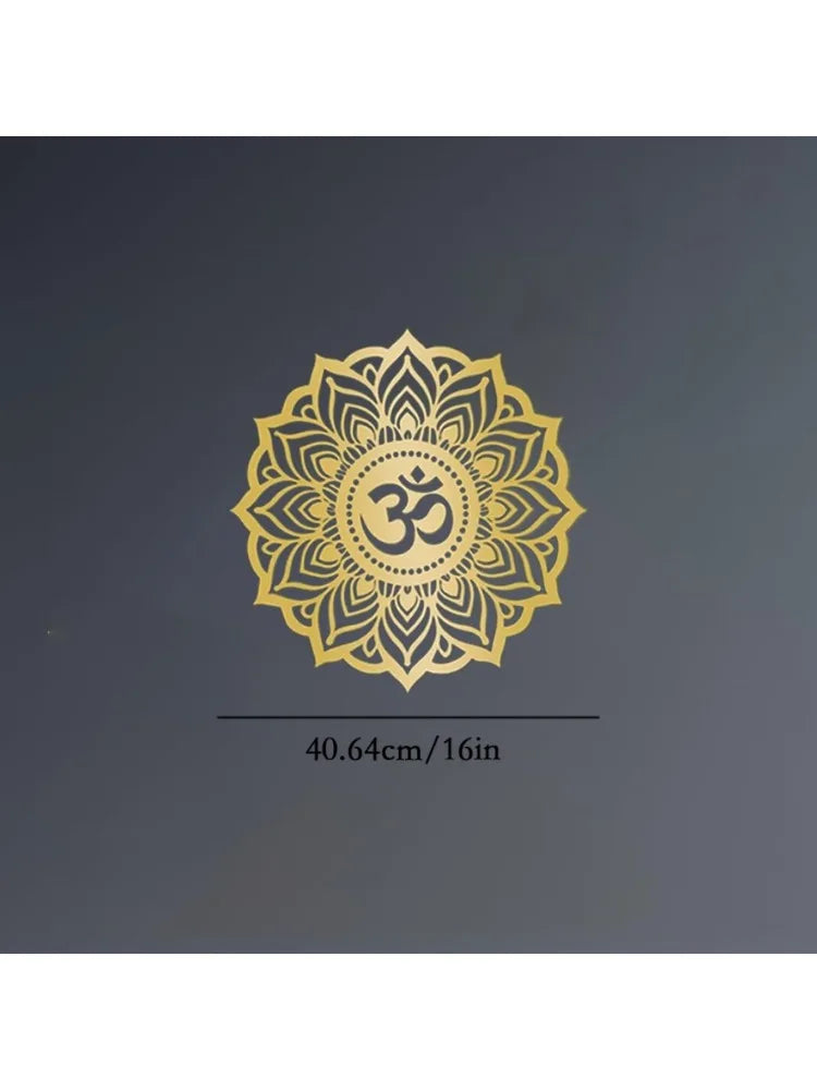 Mystic Om Mandala Gilded Metal Wall Sculpture | Lounge & Yoga Chamber Decor | Halloween & Christmas Gift