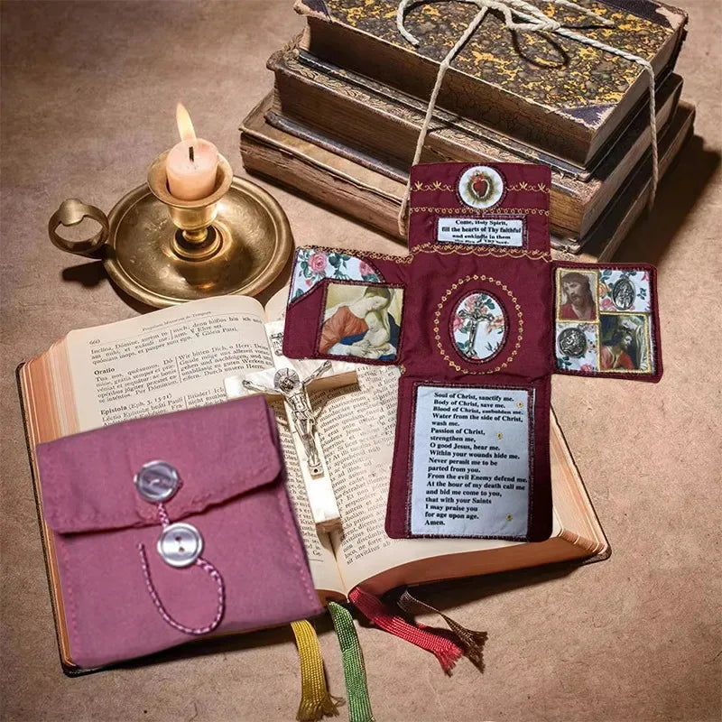 Handcrafted Pocket Devotional Set Travel Prayer Journal Kit with Inspirational Verses Christian Religious Gift for Women Men