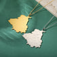 Punjab Map Pendant Stainless Steel Necklace for Men And Women Fashion National Map Travel Souvenir Gift Jewelry Gift