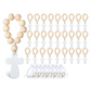 New 36Pcs Wooden Rosary Rosary Beads with White Mesh Bags for Baptism First Communion Confirmation Baby Shower Bridal Shower