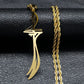 Imam Ali Arabic Sword Stainless Steel Necklaces for Men Gold Color Zulfiqar Necklace Jewelry collares largos N2657S01