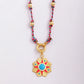 Star Celestial Blue Green Evil Eye Long Knot Beaded Necklace,Boho Nature Cotton Cord Sweater Amulet Party Summer Beach  Jewelry