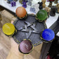 Crystal Ball Holder Astrology Pentacle Altar Plate Resin Tealight Holder Tray Witchcraft Altar Supplies Home Decor