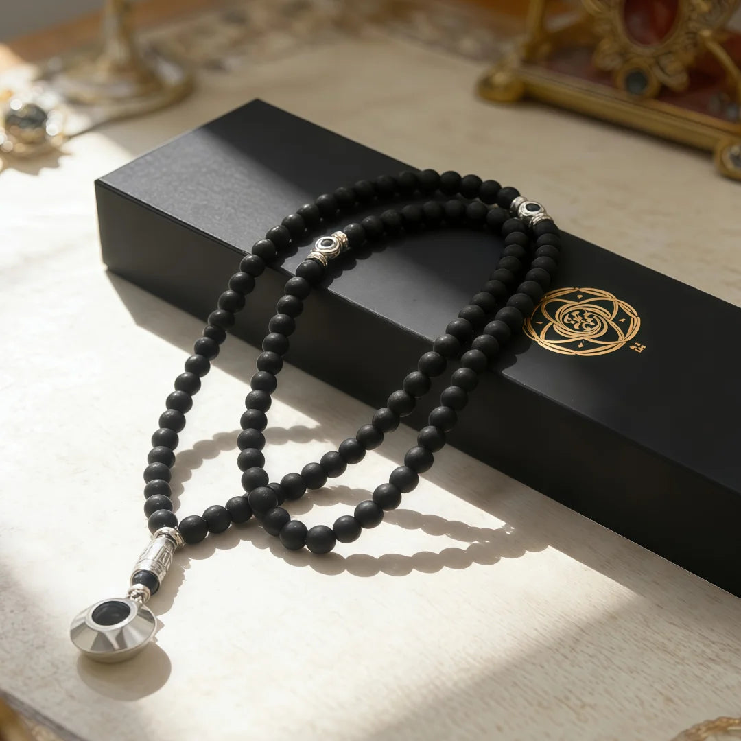 Tasbih Prayer Beads Hematite With Box Muslim Rosary Finger Counter Chapelet Tasbeeh Islamic Misbaha Handmade Sibha Ramadan Gift