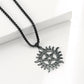 Skyrim Stainless Steel Shining Sun Pentagram Pendant Necklace Supernatural Dean Statement Box Chain Necklaces Couple Women Men