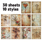 30pcs Bible Decorative Scrapbook Paper,For Bible Journaling,Faith-Based Diy Craft,Religious Art Project,Sunday Church Decoration