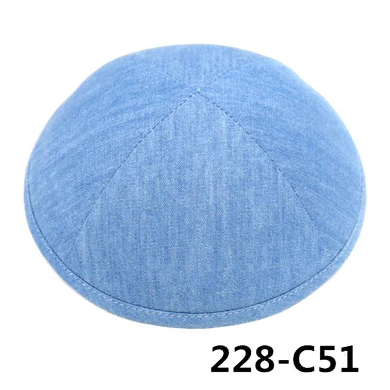 GIU 19cm Jewish Jean Denim Kippo Hats Caps Skullies Beaniest Kipa Yarmulke Kippah Dome For Wedding And Events