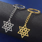 Lucktune Star Of David Hanukkah Menorah Keychain Stainless Steel Hexagram Candlestic Jewish Keyring Women Amulets Jewelry Gifts