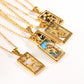 E.B.belle Original New Tarot Queen Lover Magician Moon Necklace Tarnish Free Stainless Steel Jewelry 18K Gold Plated Decoration