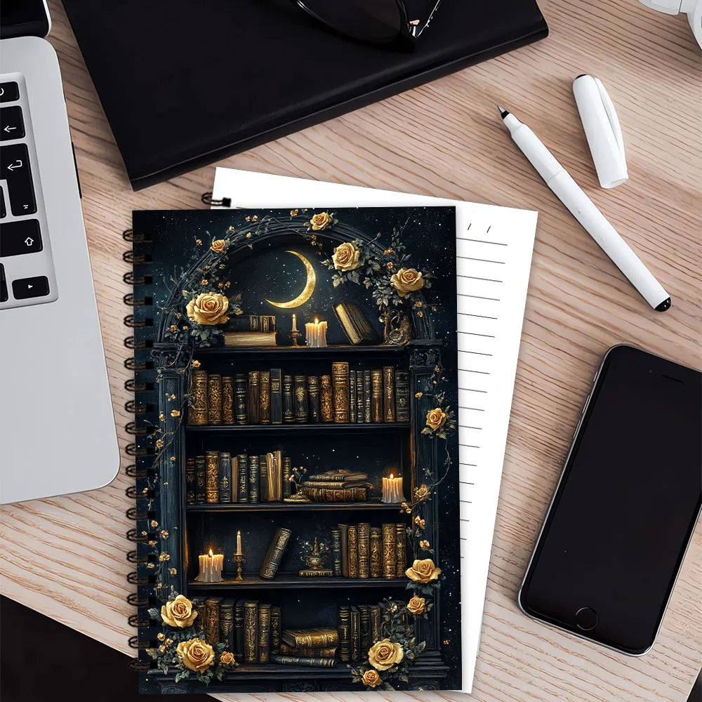 Starry Night Library Notebook,Journal,Blank Lined Pages,Gift for Note-Taking,Inspiring for Men and Women, Perfect for Students