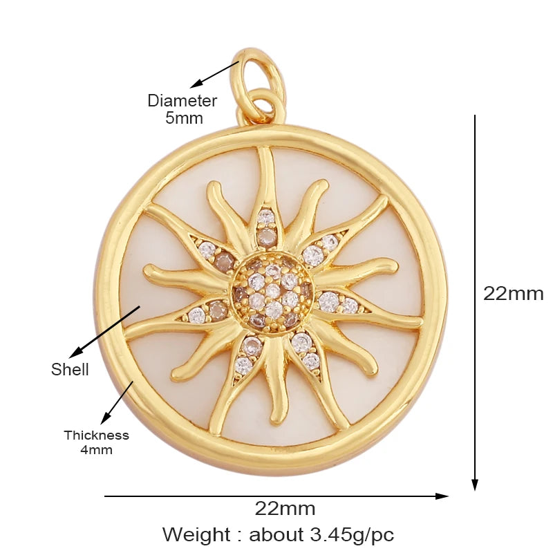 Trendy Shining Moon Star Sun Tellurion Celestial Compass Charm Pendant Gold Colour, Jewelry Necklace Bracelet Making Supply S39
