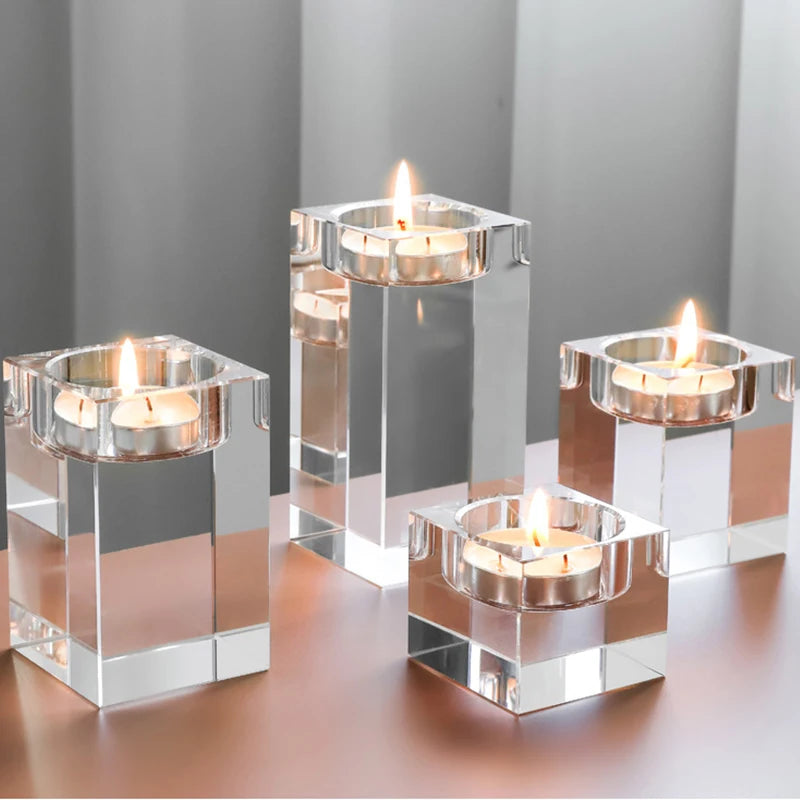 Holders Crystal Glass Candlestick Creative Dining Home Wedding Table Decorations Party Ornaments Desktop Modern Romantic Candle