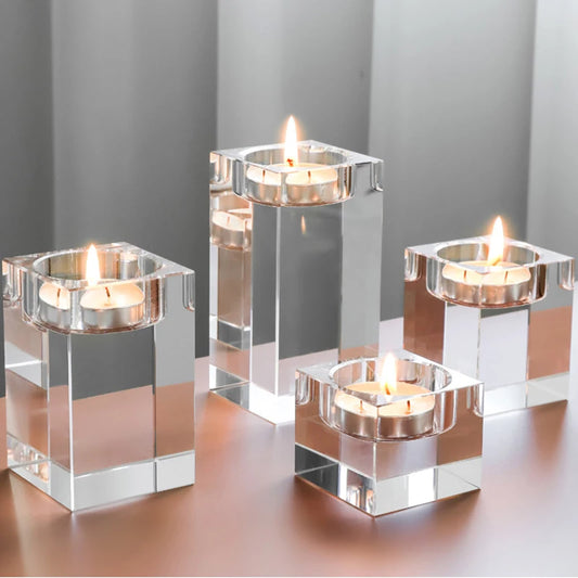 Holders Crystal Glass Candlestick Creative Dining Home Wedding Table Decorations Party Ornaments Desktop Modern Romantic Candle