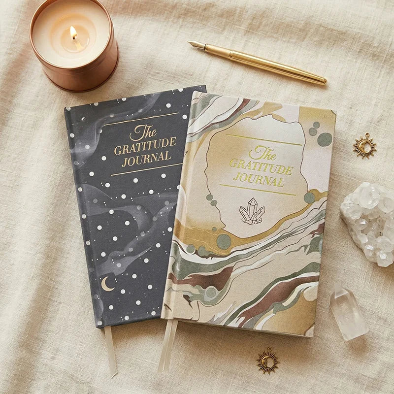 2026 New A5 Gratitude Journal Hardcover Gold Foil Notebook Daily Mindfulness Diary Positive Affirmation Planner