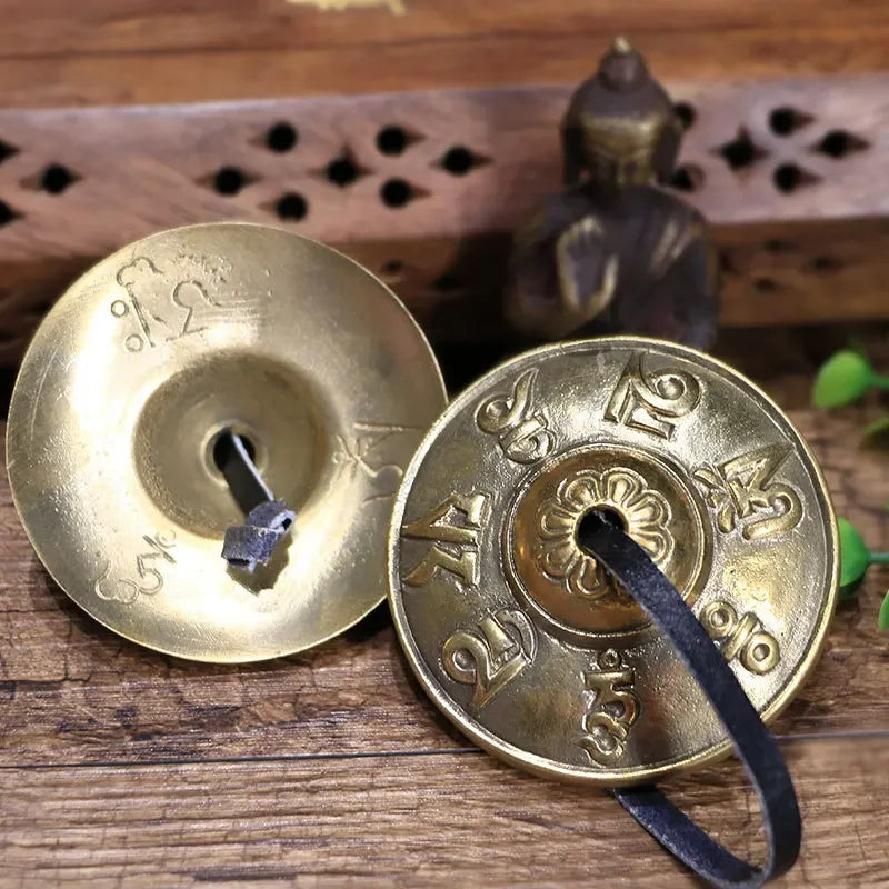 Handmade Tibetan Singing Bowl Set for Meditation Brass Chime Bells Yoga Mindfulness Healing Sound Therapy Zen Gongfu Chai Tea