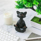 Meditation Cat Sculpture Home Decorations Resin Black Yoga Sitting Zen Cat Black Buddha Ornament Outdoor Garden Figurines
