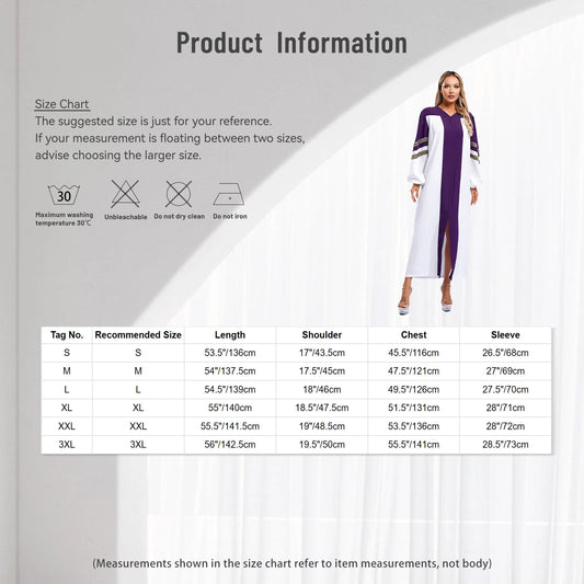 Women Church Clergy Robe Baptism Confirmation Officiant Costume Priest Preacher Dresses Choir Performance Praise Worship Dress
