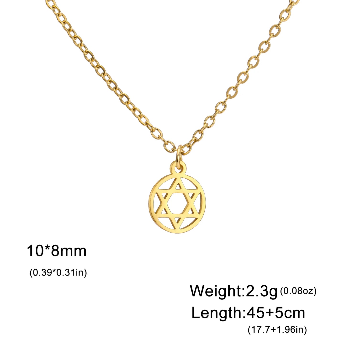 Teamer Israel Map Star of David Pendant Necklace for Women Men Jewish Stainless Steel Necklace Ethnic National Jewelry Wholesale