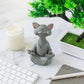 Meditation Cat Sculpture Home Decorations Resin Black Yoga Sitting Zen Cat Black Buddha Ornament Outdoor Garden Figurines